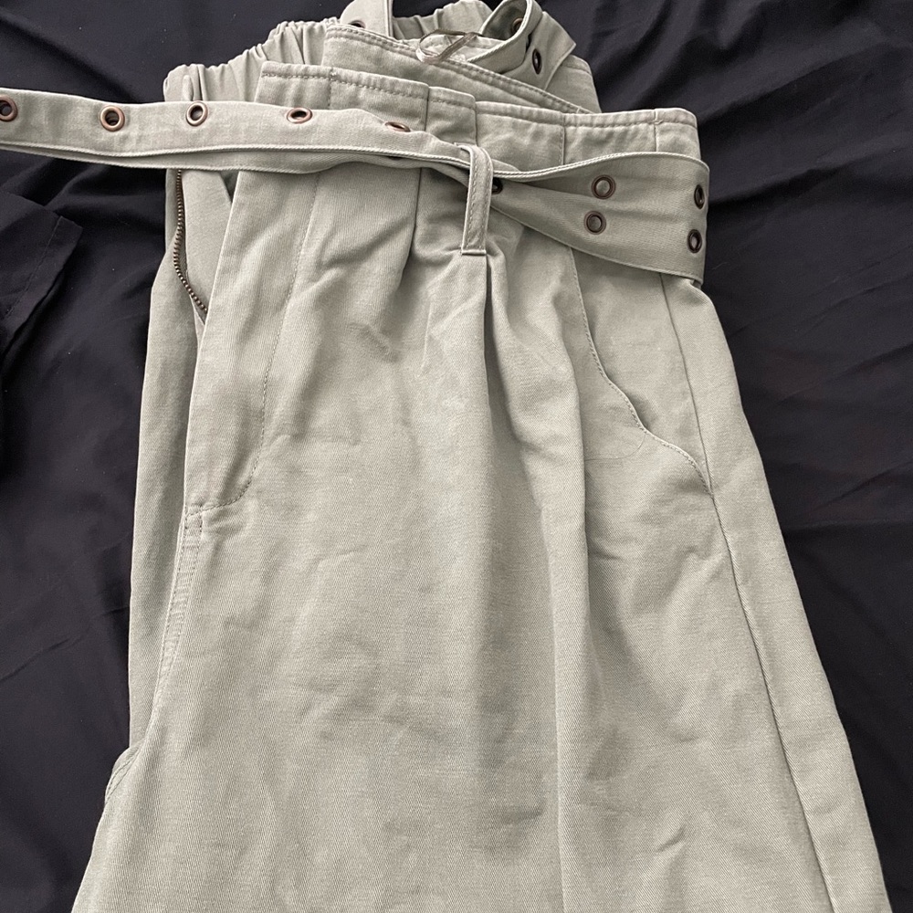 Honey Punch High Waisted Green Cargo Pants